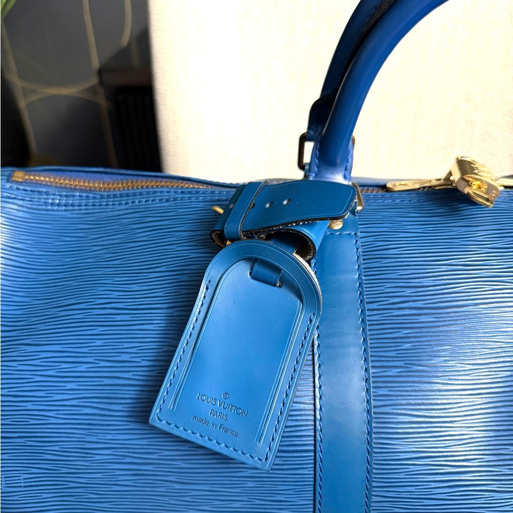 Louis Vuitton authentic Keepall 50 travel bag blue Epi leather unisex - Picture 7 of 16
